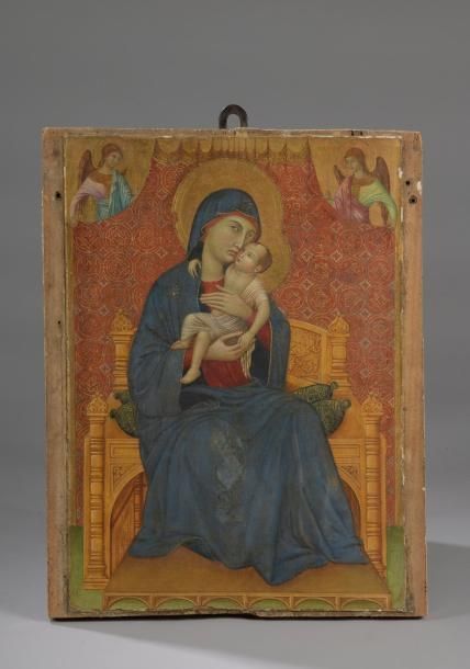 Null Dans le goût de Duccio (Mort à Sienne en 1318). 

Vierge à l'Enfant. 

Pann&hellip;