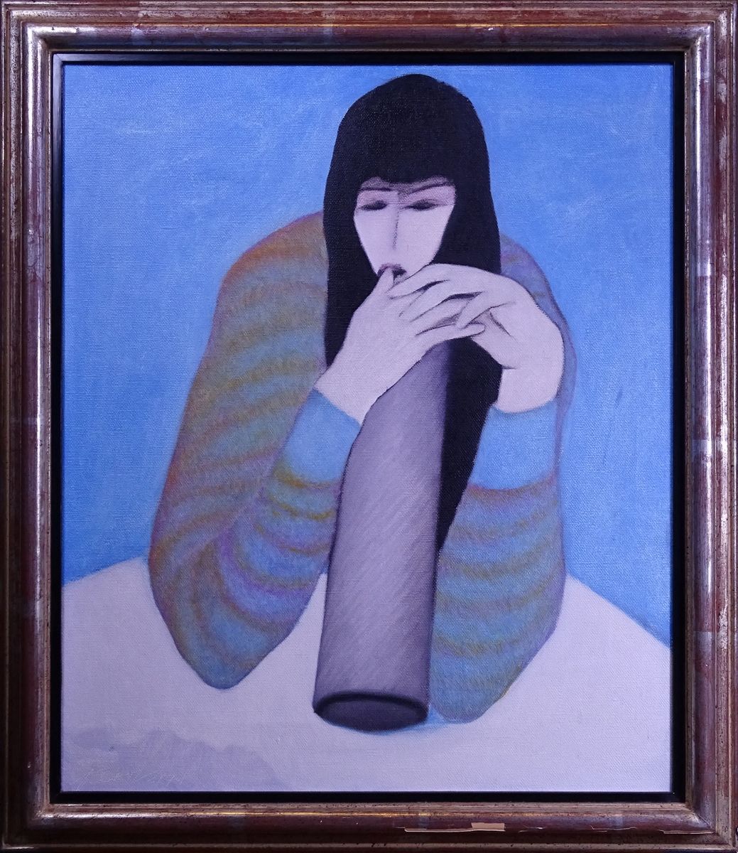 PEROT Luc 画作HST--一个女人的肖像--署名*PEROT L.* (Luc) (1922, 1985) 60x50cm 银框