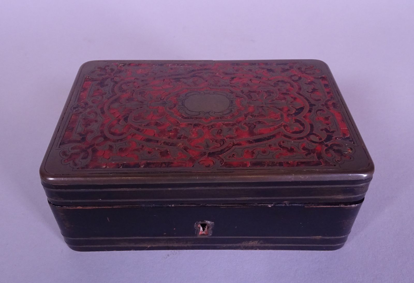Null Objet: boîte en marqueterie de cuivre Napoléon III 2ème moitié 19eS 5,5x12,&hellip;