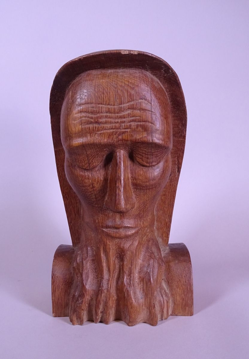 GUYAUX Martin Sculpture: oak -Apostle's head- signed G.MARTIN *GUYAUX M.* (Marti&hellip;