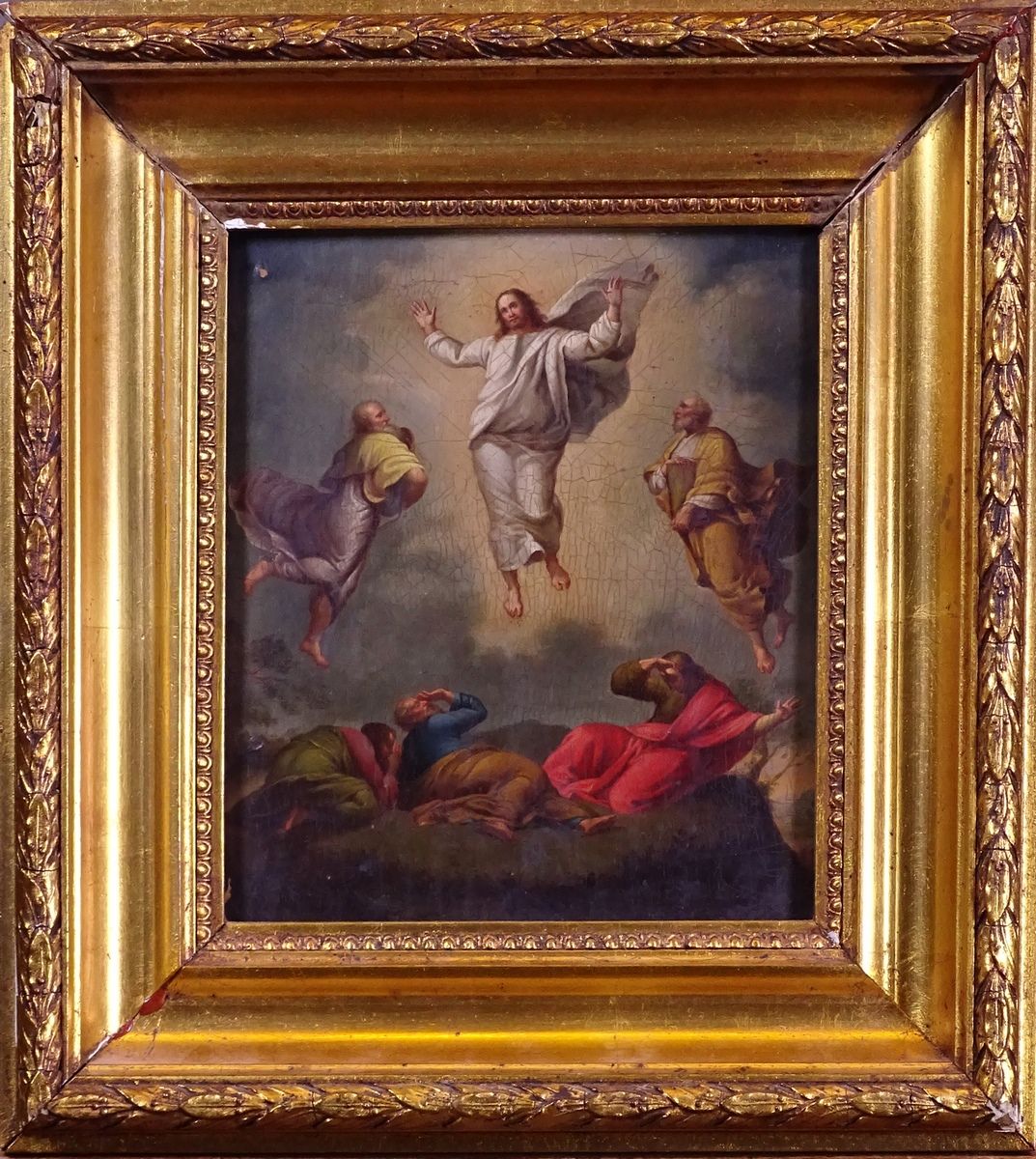 Null 匿名的18世纪末至19世纪初的HSBois画作--《基督升天》--在*RAPHAEL*之后（）22x18cm镀金框架