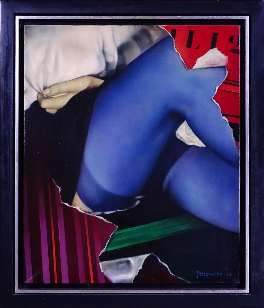 MACKOWIAK Erwin Gemälde HST -Les Bas Bleus- datiert 75 signiert *MACKOWIAK E.* (&hellip;