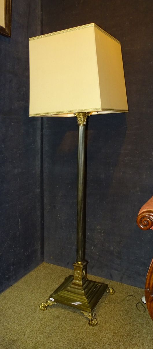 Null Luminaire: lampadaire bronze colonne striée a/ abj 20eS
