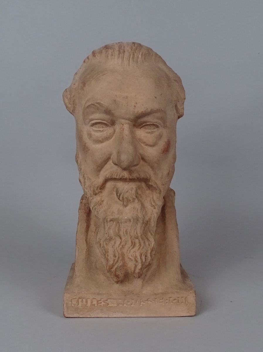 PATRISSE Albert Sculpture: terre cuite -Buste de Jules Mousseron- EA signé *PATR&hellip;