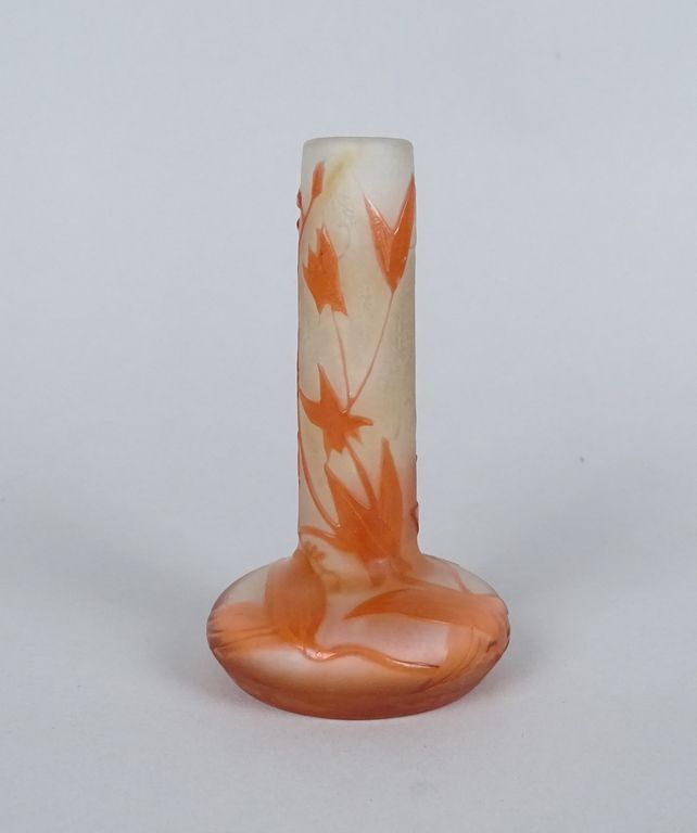 GALLE Emile Verrerie: établissements Gallé: petit vase soliflore en verre multic&hellip;