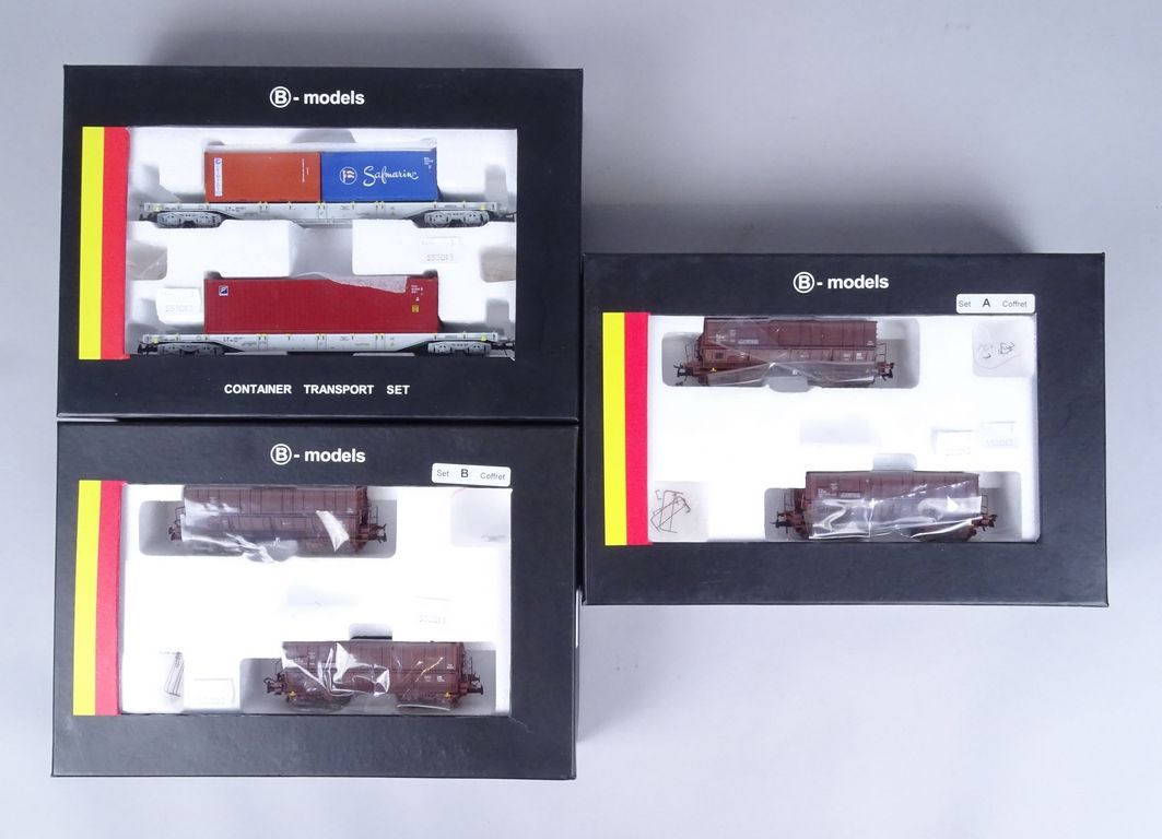 Null Toy: Train B-MODELS HO DC freight cars SNCB: 45102 01/02 Container, 45204 0&hellip;