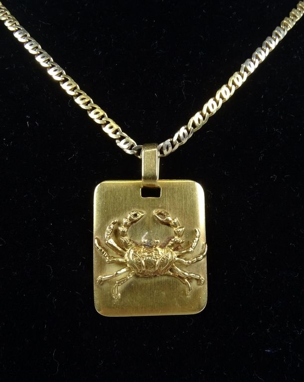 Null Jewel: Necklace/chain and pendant -Cancer- in 18K yellow gold P: 26,6gr