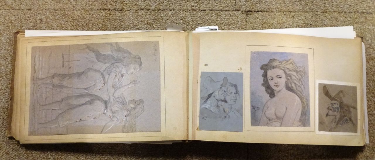 VAN DE KERKHOVE Jean Tableau: carnet de dessins diverses techn (crayon, encre, a&hellip;