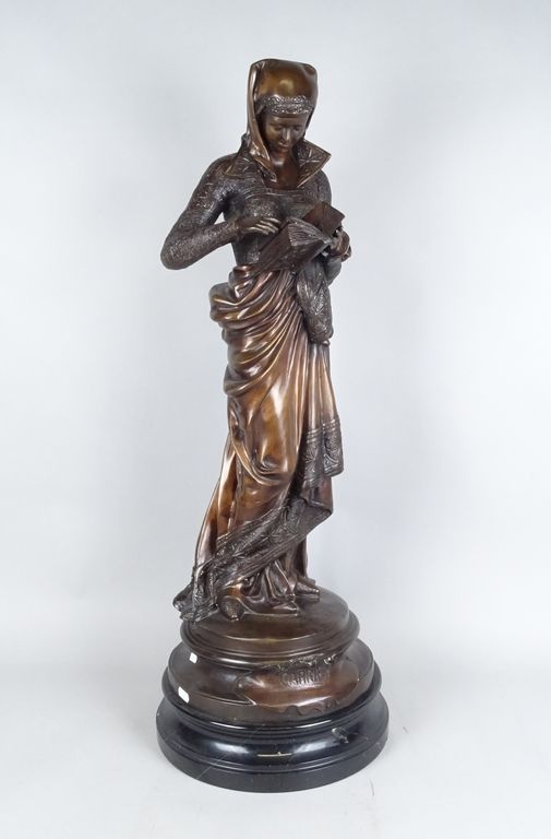CARRIER-BELLEUSE Albert-Ernest Sculpture: bronze (taches) -La liseuse- tirage po&hellip;
