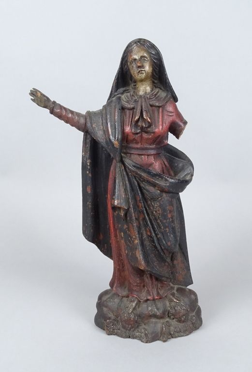 Null Sculpture: bois polychrome -Vierge- anonyme fin 18eS début 19eS (ds l'état)&hellip;