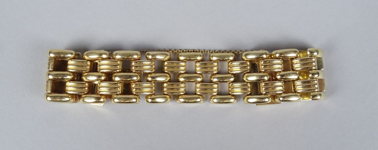 Null Jewel: 18K yellow gold bracelet with safety clasp P: 76,8gr