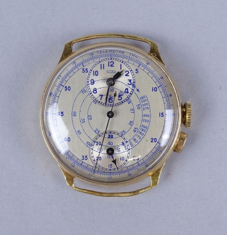 Null Bijou: Montre bracelet d'homme FORTIS chronographe télémètre en or jaune 18&hellip;