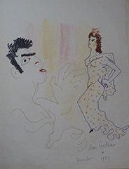 COCTEAU Jean (1889-1963) Torero e segnorita, 1958 Dessin au feutre et au crayon &hellip;