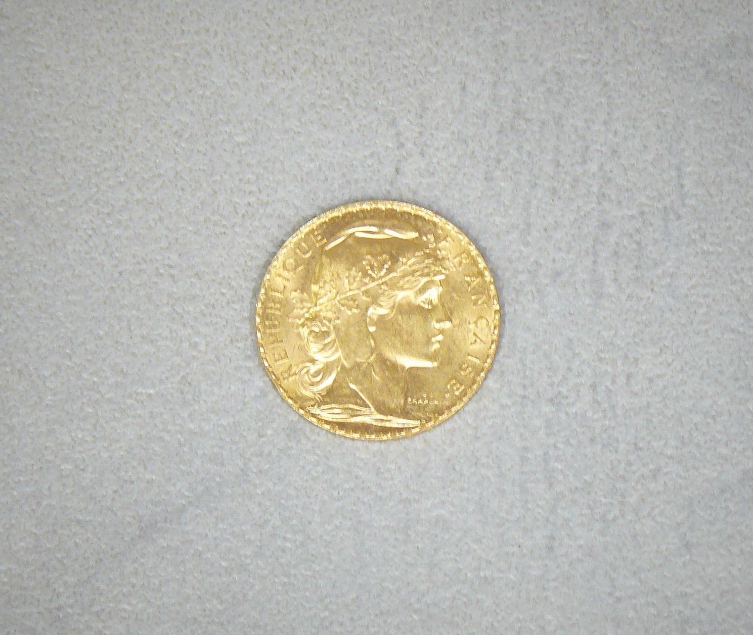 Null A 20 Francs gold coin type Marianne of 1912