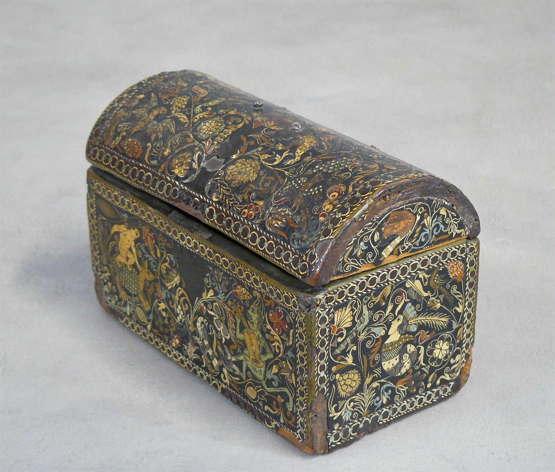 Null Rara y hermosa caja Barniz de Pasto barnizada en madera exótica pintada y l&hellip;