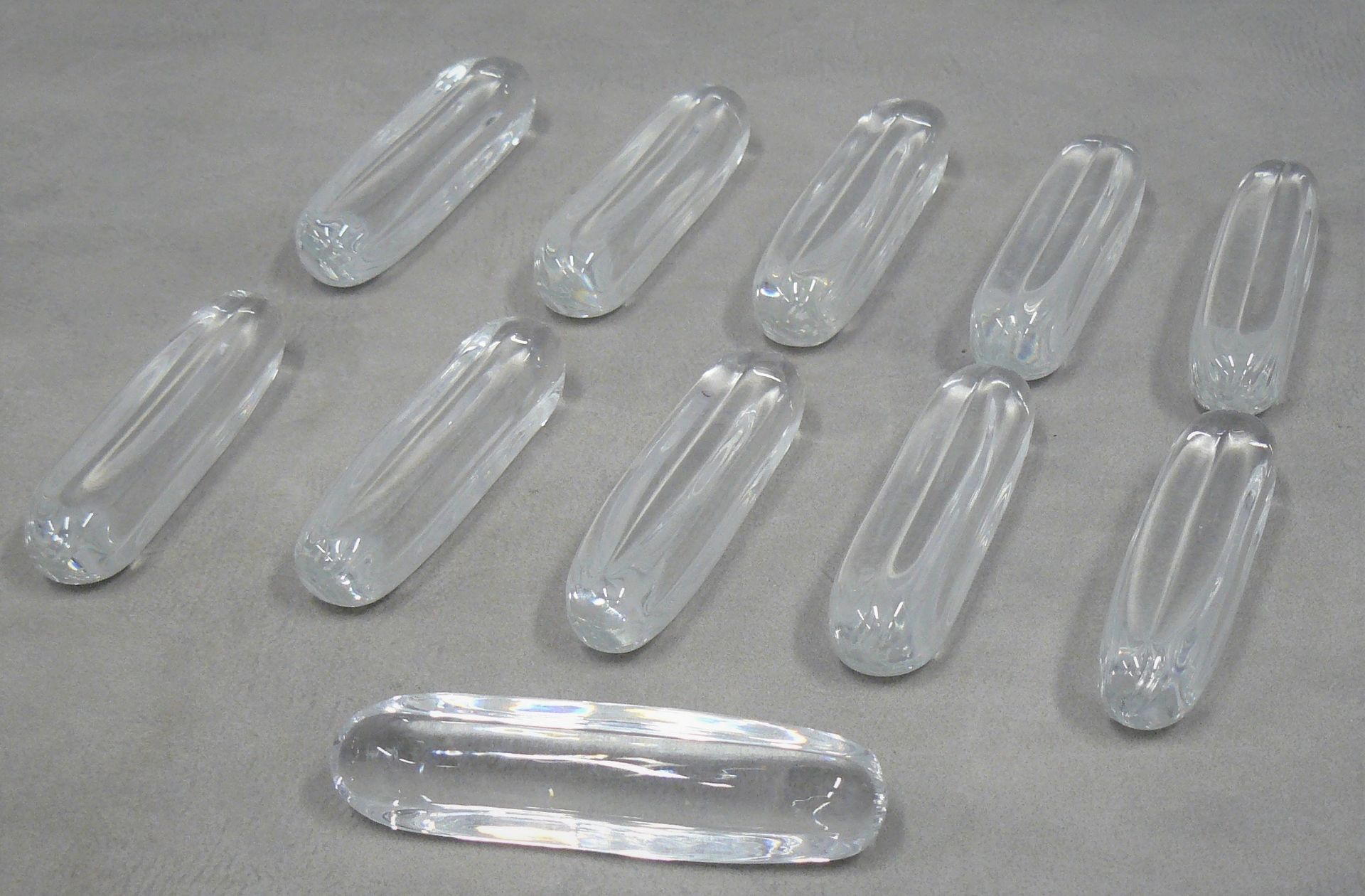DAUM DAUM: a set of eleven crystal knife holders signed Daum France