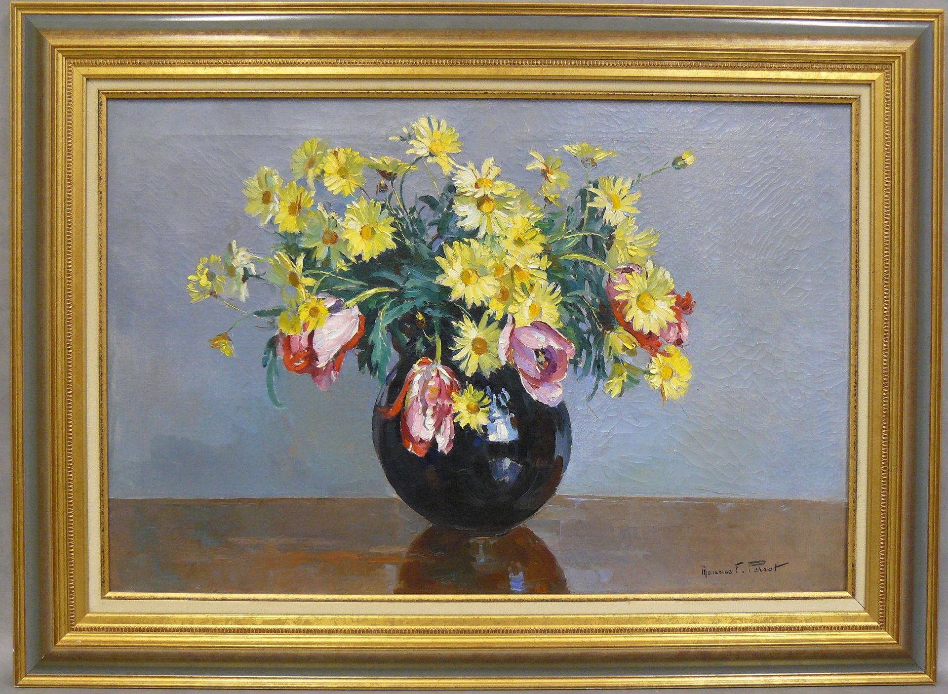 Maurice François PERROT 莫里斯-弗朗索瓦-佩罗（1892-1935）：花束，布面油画，右下角签名 - 54 x 81 cm