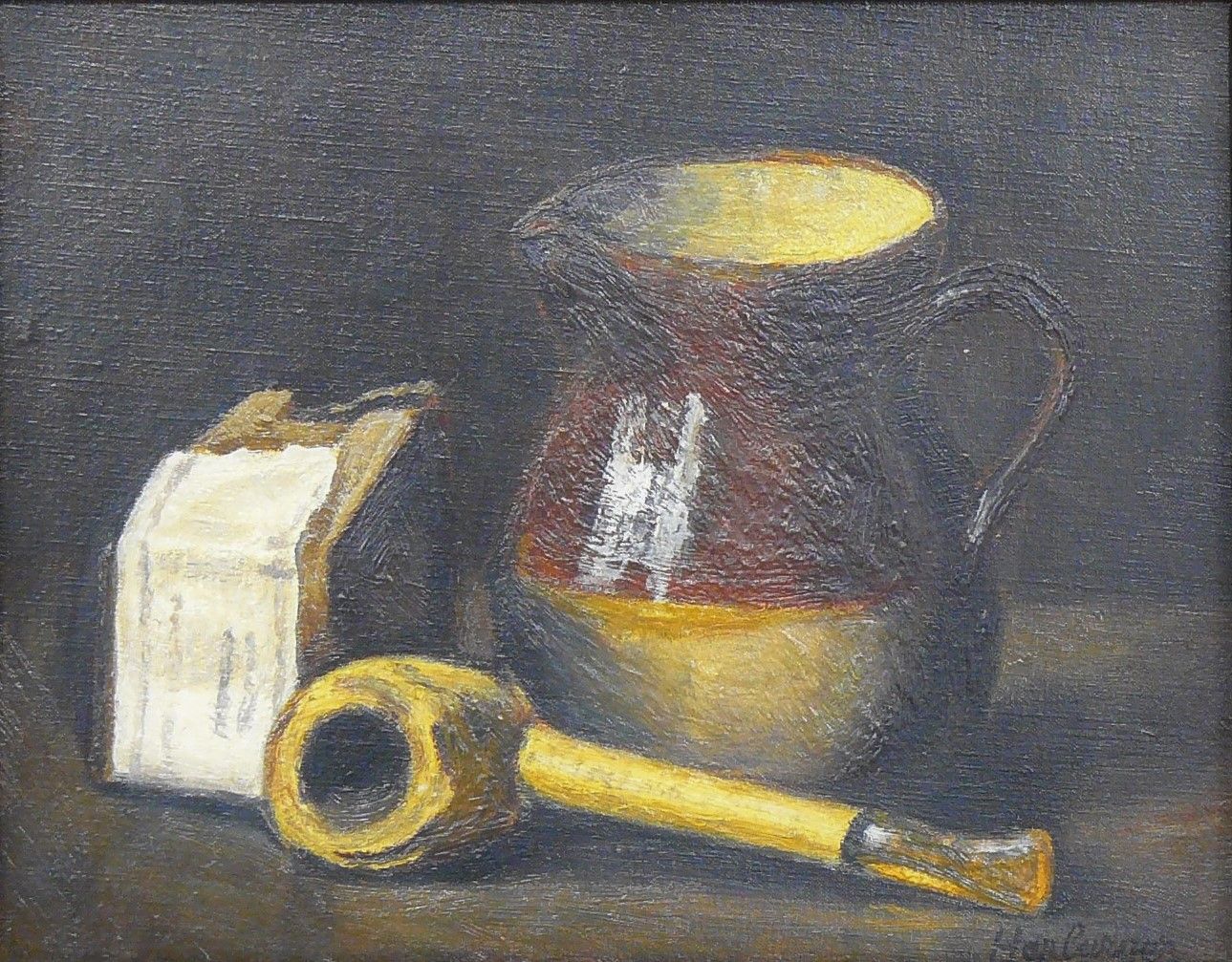 Francis HARBURGER Francis HARBURGER (1905 - 1998): Yellow pipe and jug, oil on c&hellip;