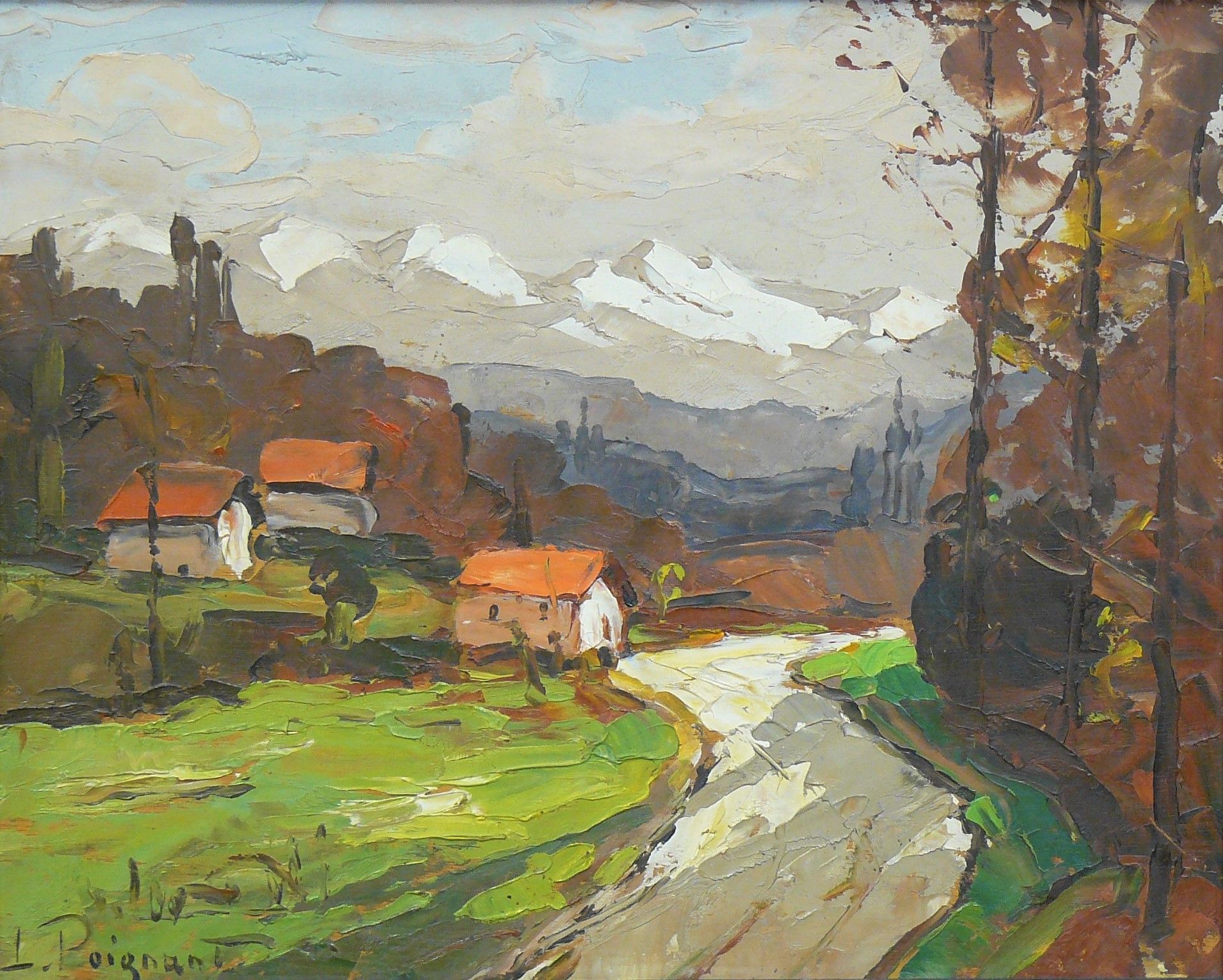 Lucien POIGNANT Lucien POIGNANT (1905 1941) : les Alpes vue près de Chambéry ,hu&hellip;