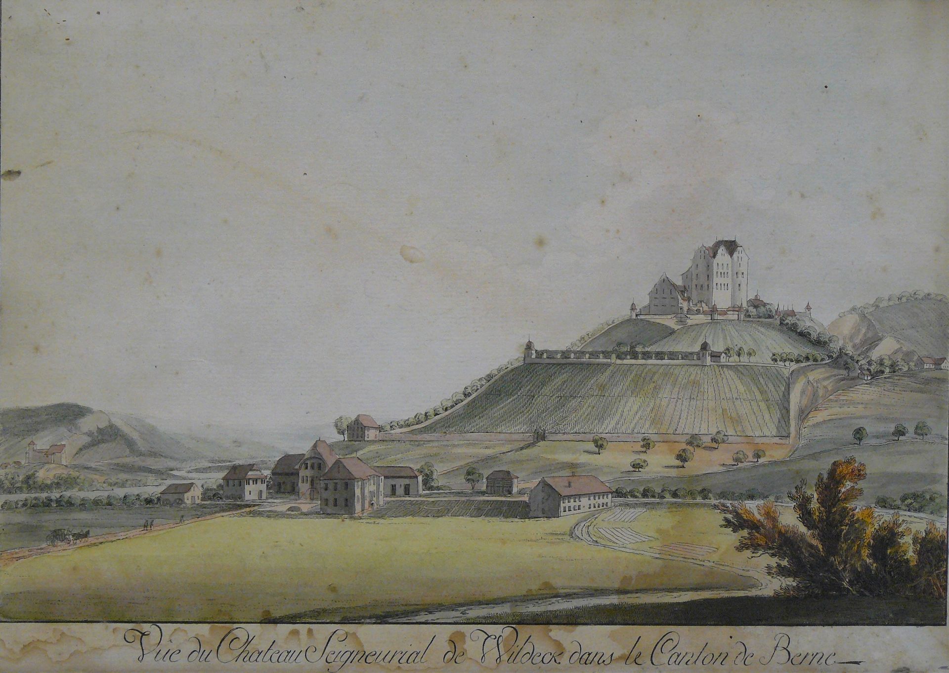 Null Ecole suisse du 18ème siècle : Vue du château Seigneurial de Wildeck dans l&hellip;