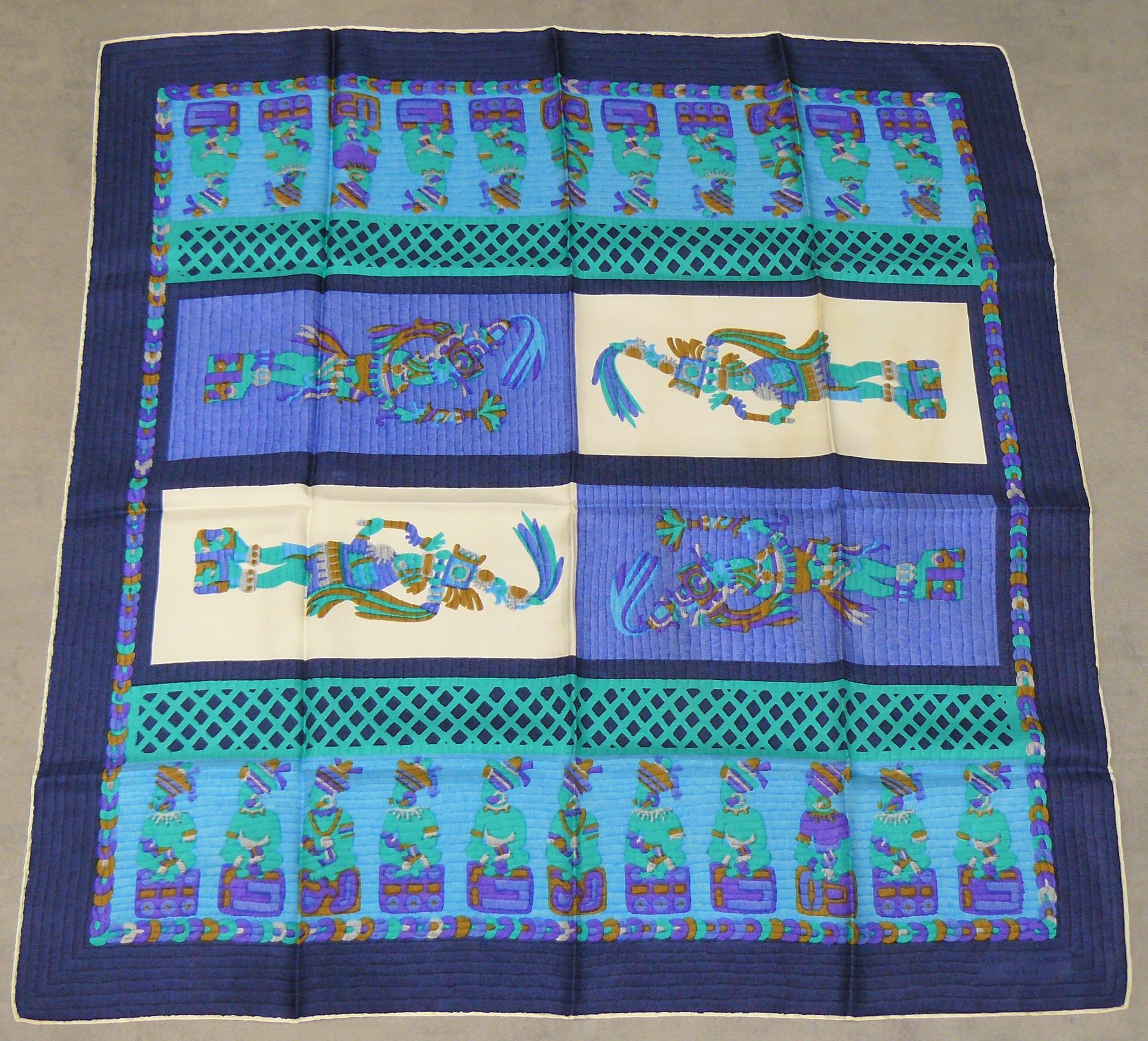 CARDIN a lot of two silk scarves : Pierre CARDIN Paris, a scarf with Aztecs deco&hellip;