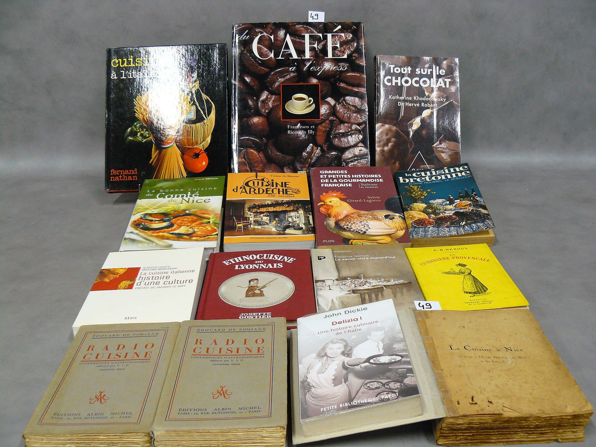 CUISINE lot of 15 books on cooking, coffee, chocolate, including: radio cuisine
