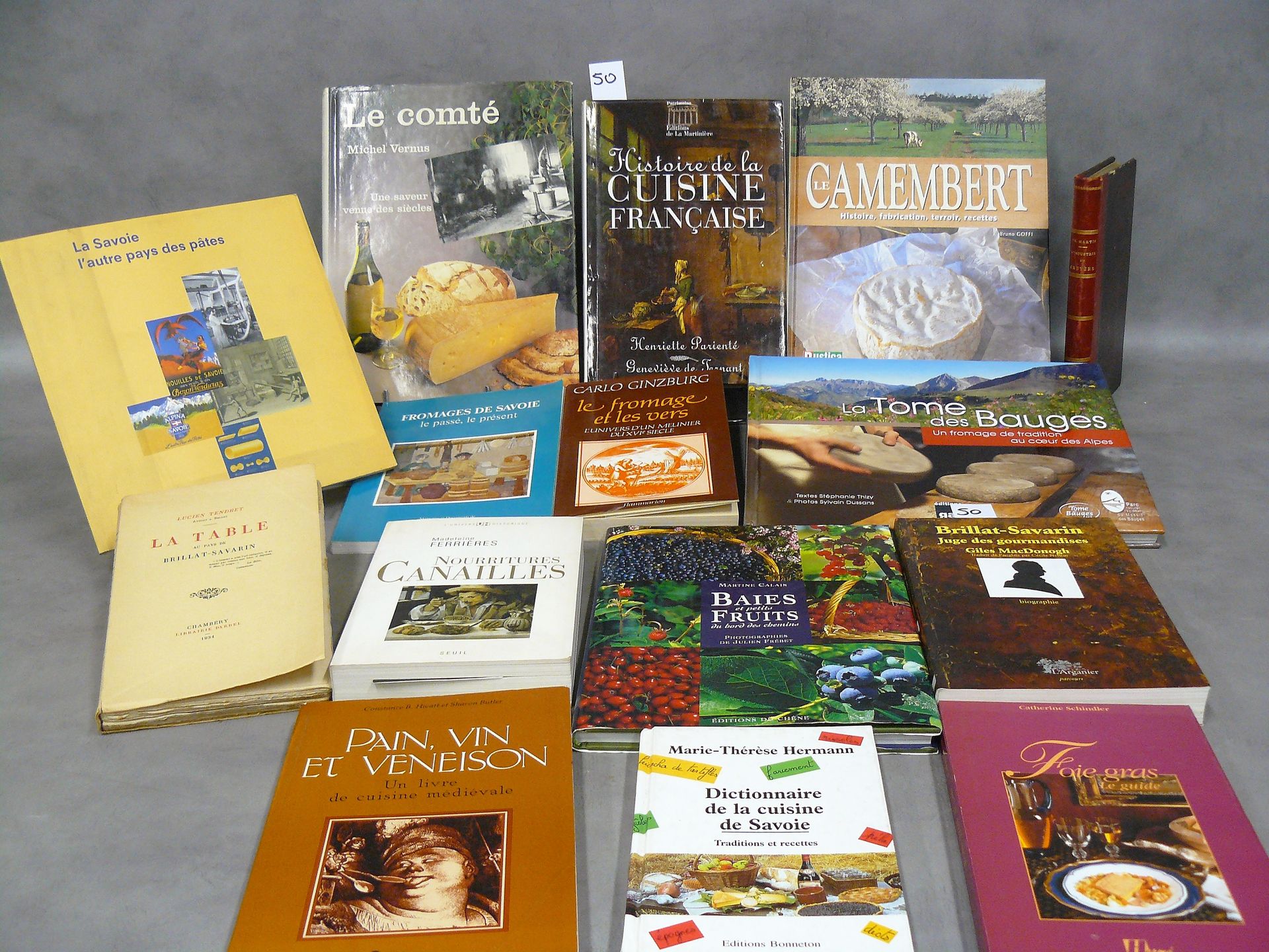 CUISINE lot von 15 Büchern über Küche und Käse, darunter: Käse und Würmer