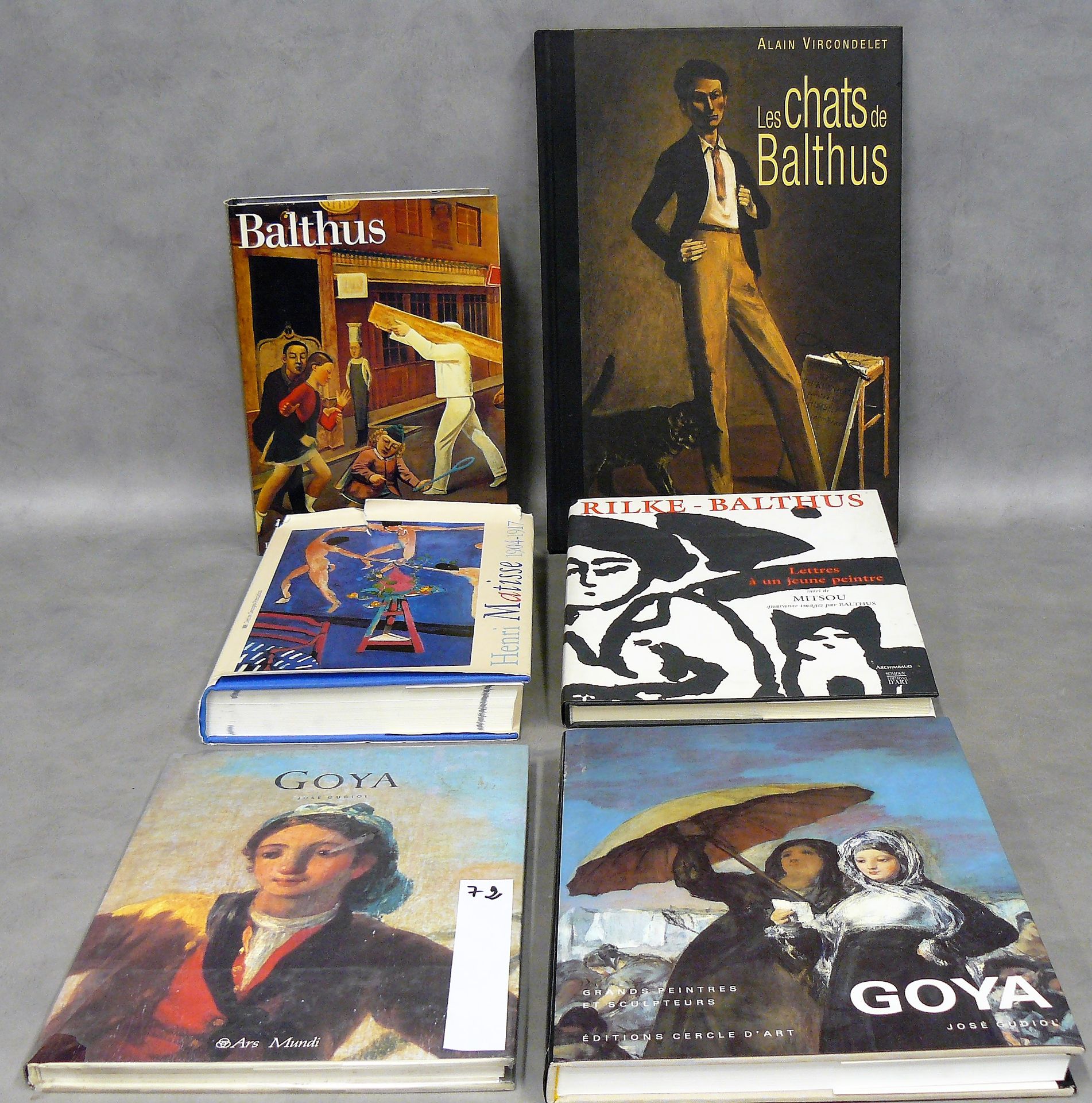 PEINTRES lote de 6 libros sobre Balthus; Matisse y Goya