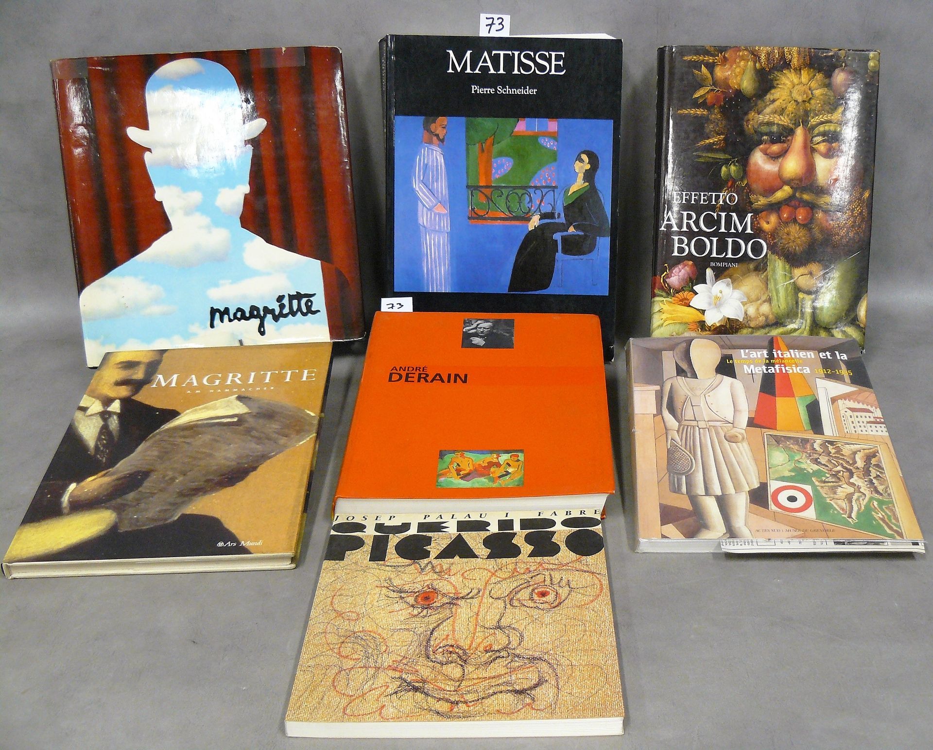 PEINTRES lot de 7 ouvrages sur la peinture: Magritte, Matisse, Derain, Arcim Bol&hellip;