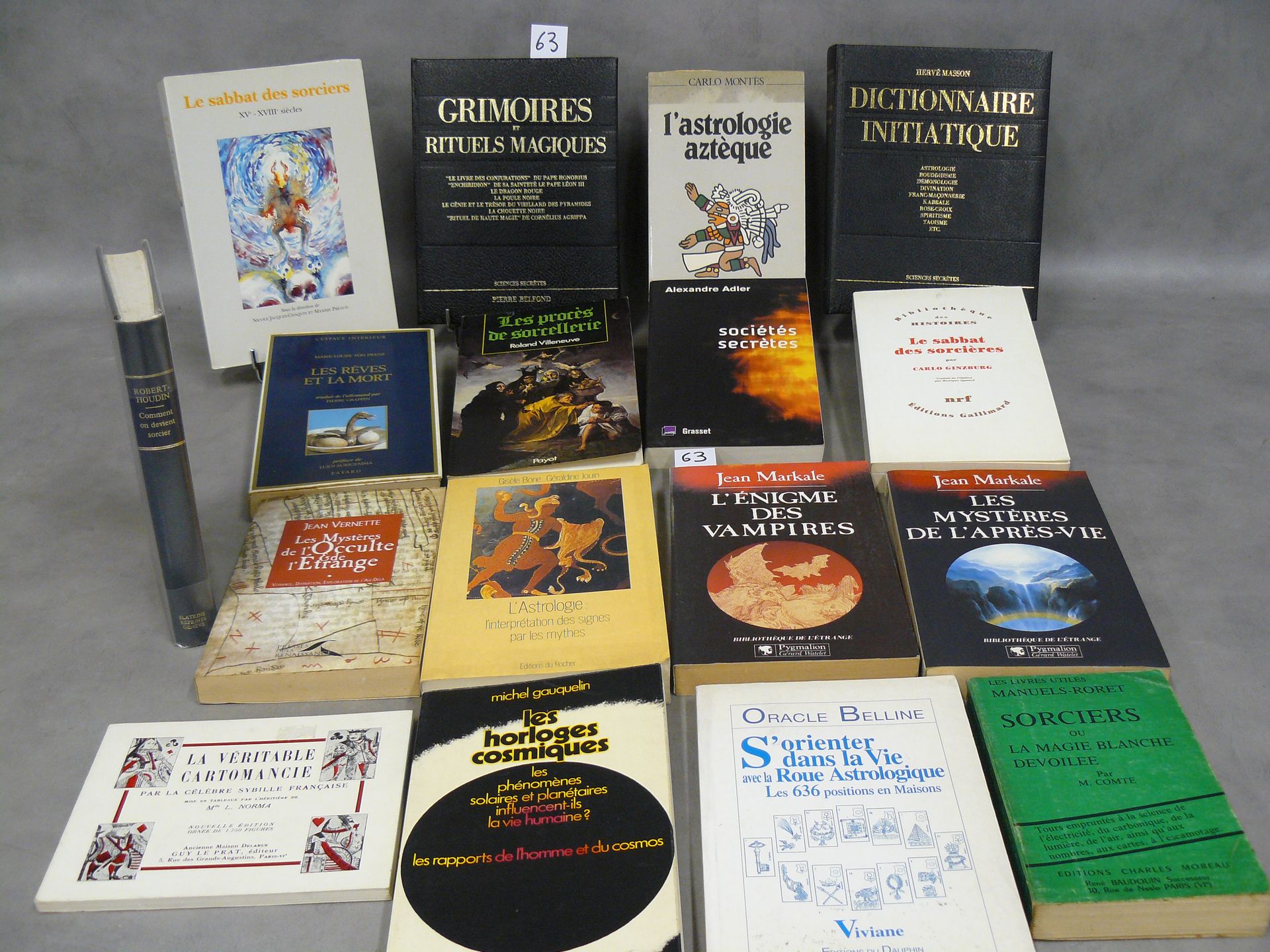 Astrologie, Sorcelerie 一批17本关于巫术、魔法和占星术的书籍，包括：Dictionnaire initiatique Hervé Mas&hellip;