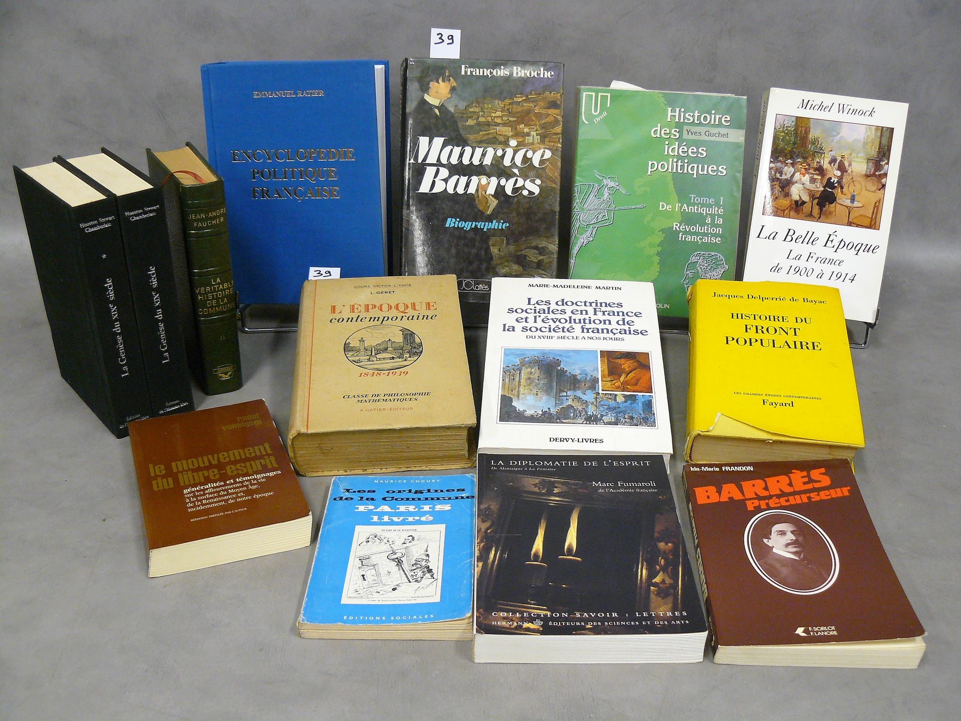 HISTOIRE lot von 14 Büchern über Geschichte, darunter : Maurice Barrès und die h&hellip;