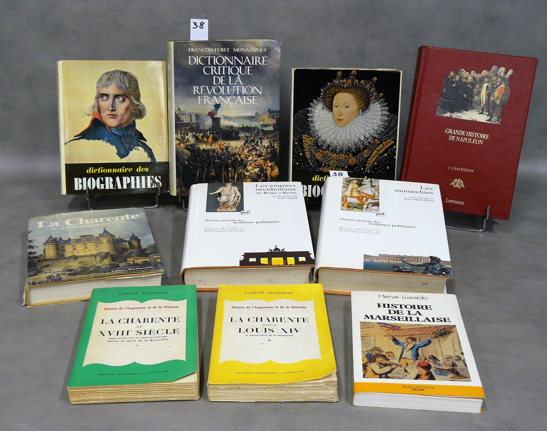 HISTOIRE set of 10 books on history (the revolution, the monarchy, the Charente &hellip;