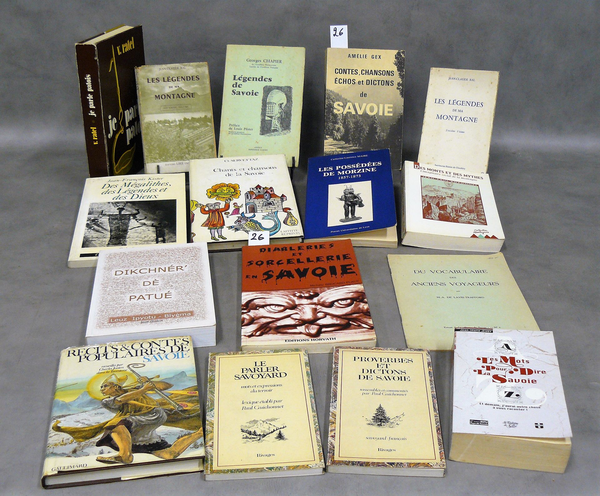 SAVOIE batch of 16 books on Savoie including: tales, songs, echoes and sayings