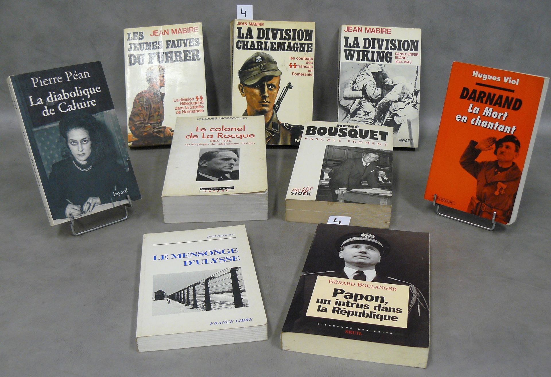PAPON lot de 9 ouvrages sur la Seconde Guerre Mondiale dont : René Bousquet