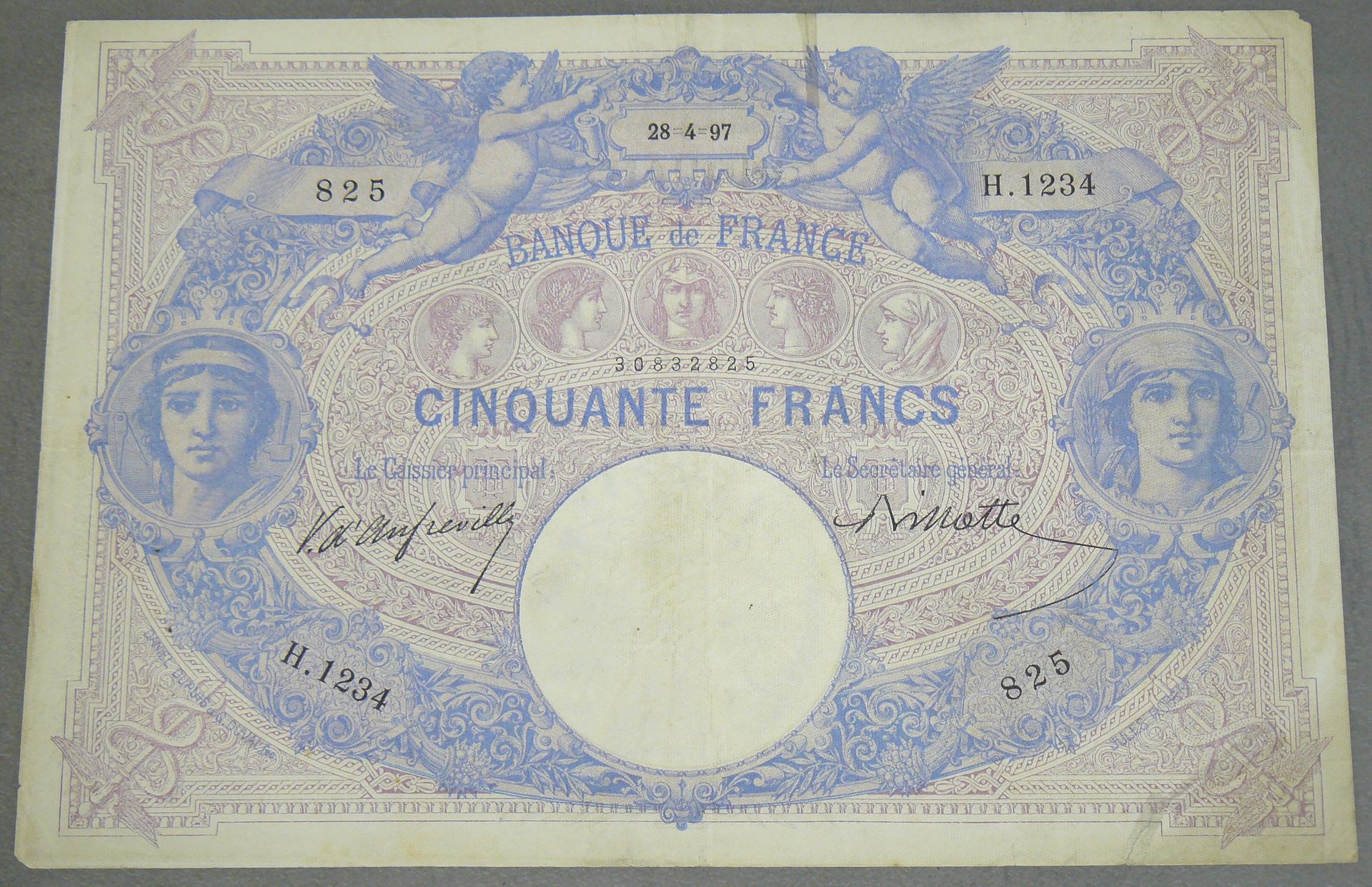 Null 50 FRANCS (BLEU ET ROSE) - Type 1889 - Fayette 14 (9) - 28-04-1897 - Alphab&hellip;