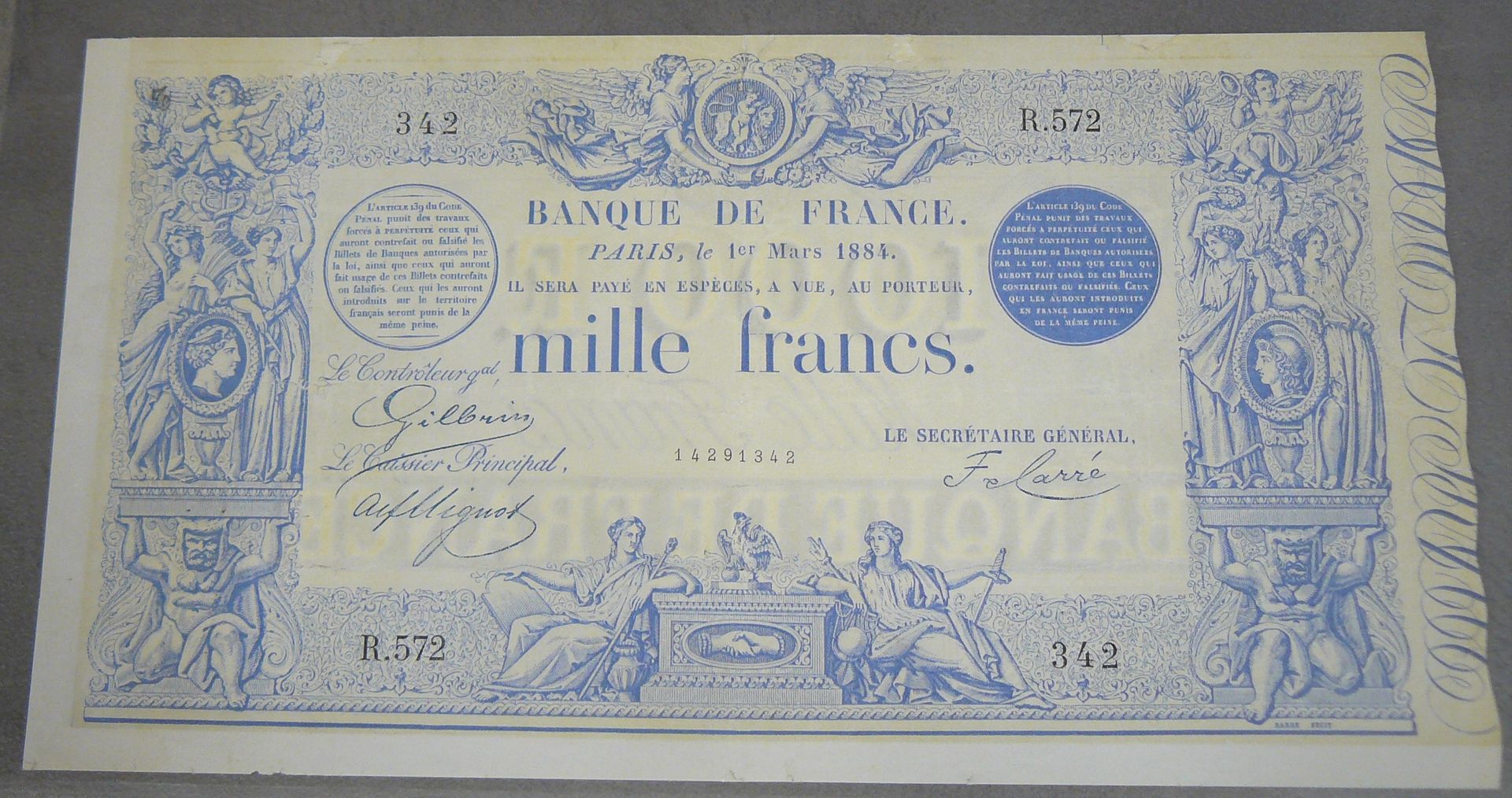 Null 1000 FRANCS - Tipo 1862 " INDICES NOIRS " Modificato - Fayette A50 (3) - 01&hellip;