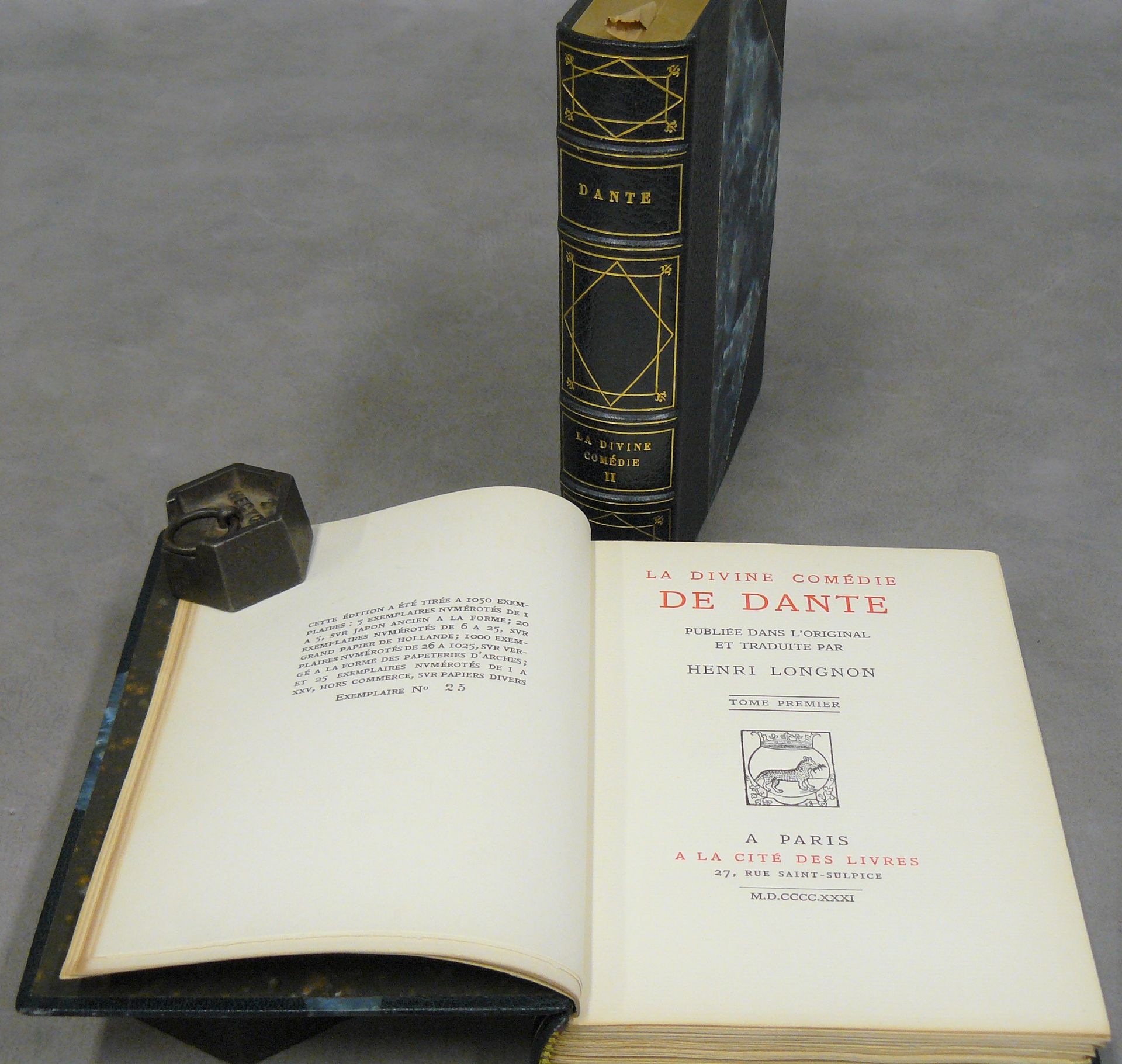 Null DANTE: Die göttliche Komödie. P. Cité du Livre 1931, 2 Bände auf Hollande N&hellip;