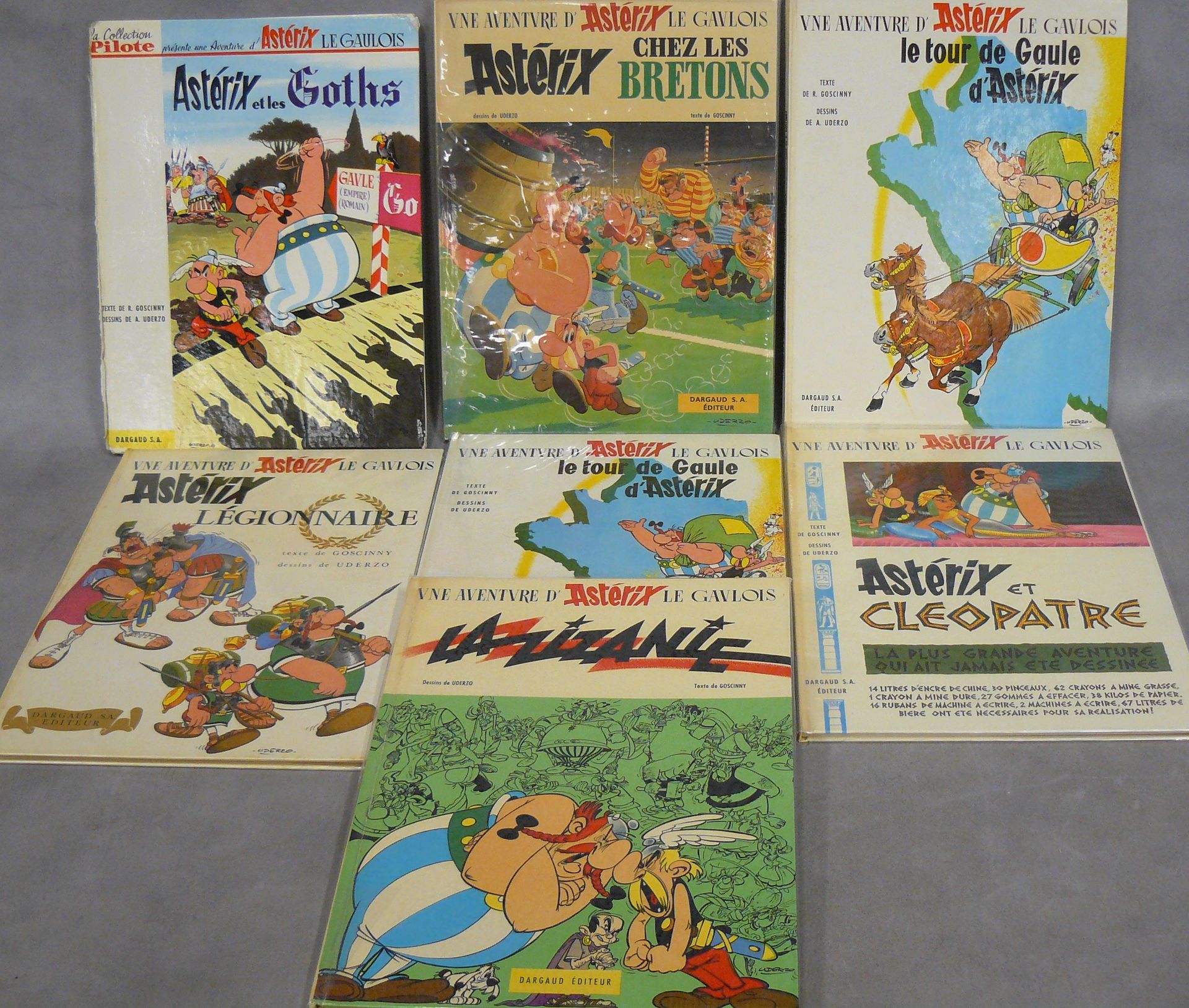 Uderzo et Goscinny Uderzo and Goscinny : Asterix and Obelix, a batch of 7 albums&hellip;