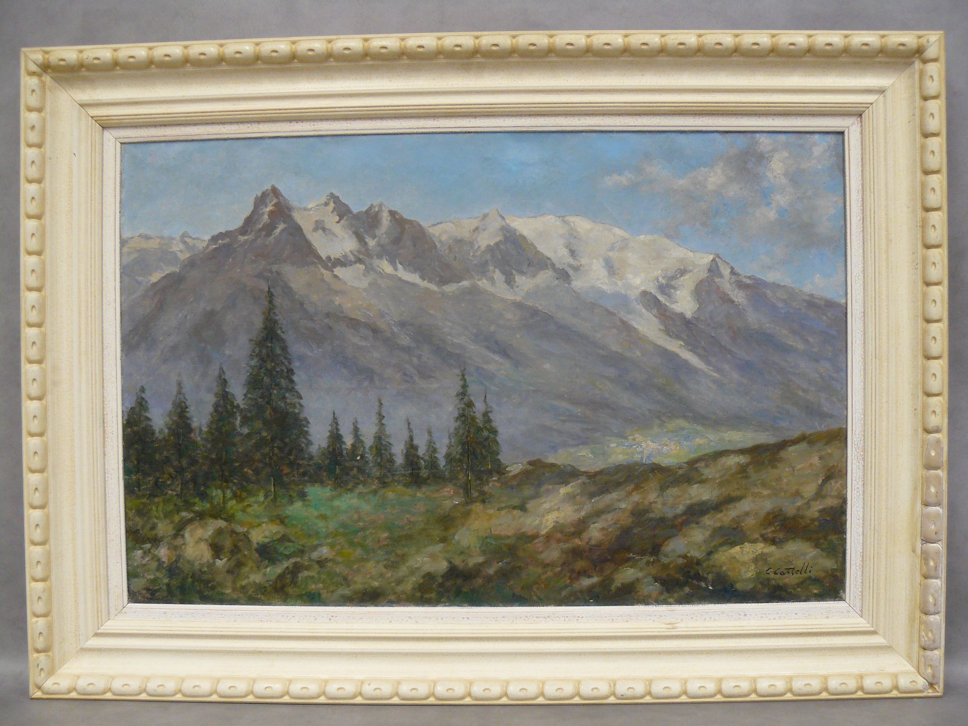 CASTELLI Clément CASTELLI (1870-1959) : Chamonix : la chaîne du Mont-Blanc vue d&hellip;