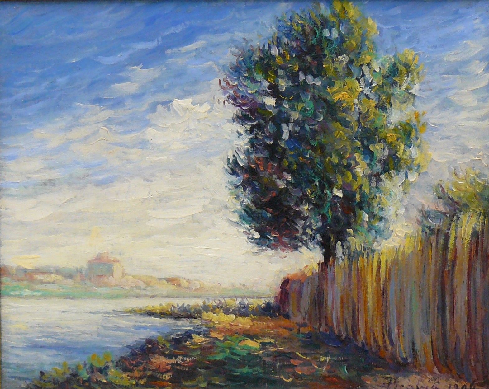 PICABIA 弗朗西斯-皮卡比亚（1879-1953）。Bords de l'Yonne, soleil du matin 1906, 布面油画，右下角有签名&hellip;