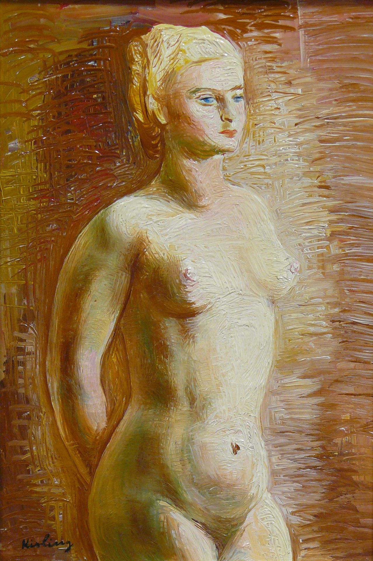 KISLING 摩西-基斯林（1891-1953）。1934年，布面油画，左下方签名 - 31 x 21厘米。 1937年5月至6月在巴黎乔治-斯坦画廊举办的基&hellip;