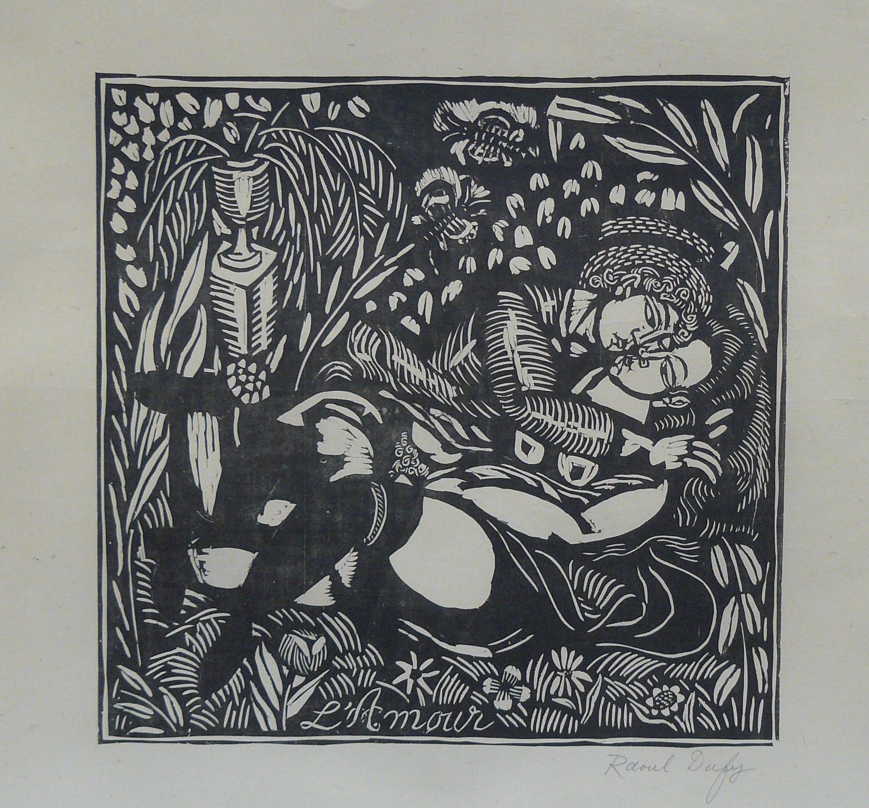 DUFY 拉乌尔-杜菲（1877-1953）：《爱》，木刻，右下方有签名，编号26 / 100 - 44 x 53 cm