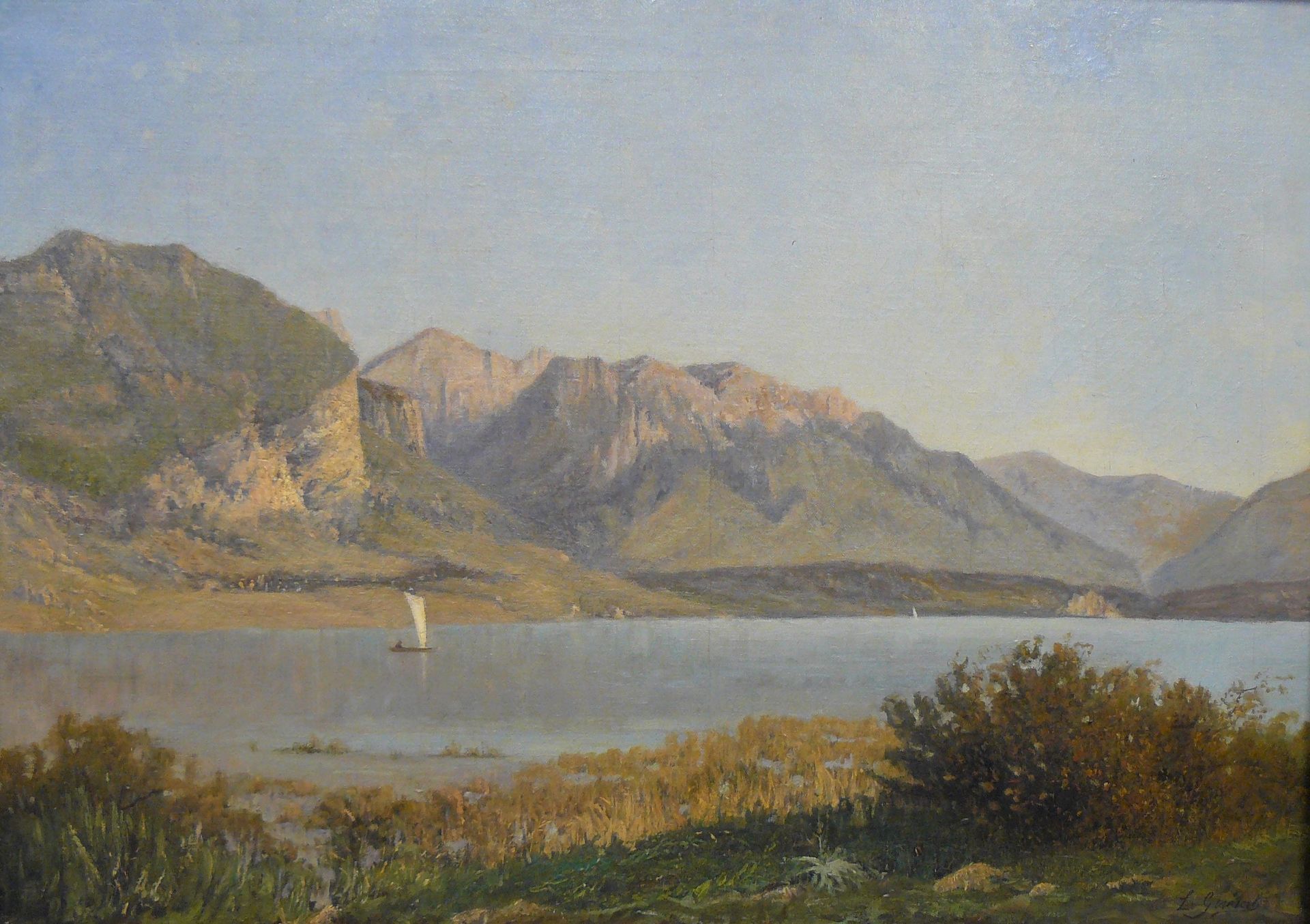 GUETAL Abbé Laurent GUETAL (1841-1892) : Annecy sails on the lake and the Tourne&hellip;