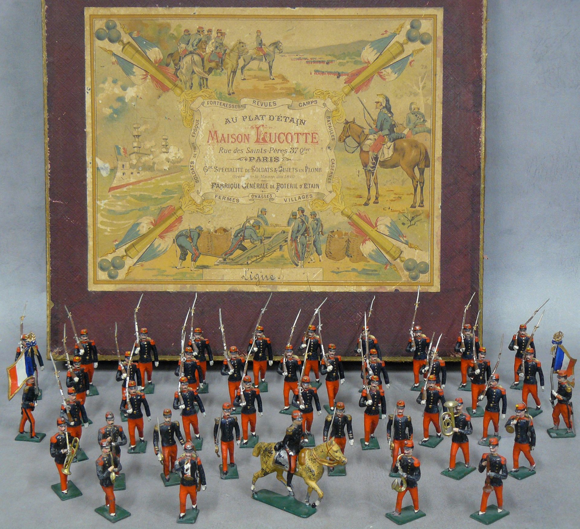 Null Maison Lucotte：43名步兵，包括8名乐师、1名骑兵和2名旗手（总体状况良好），装在他们的盒子里（QQ事故）。