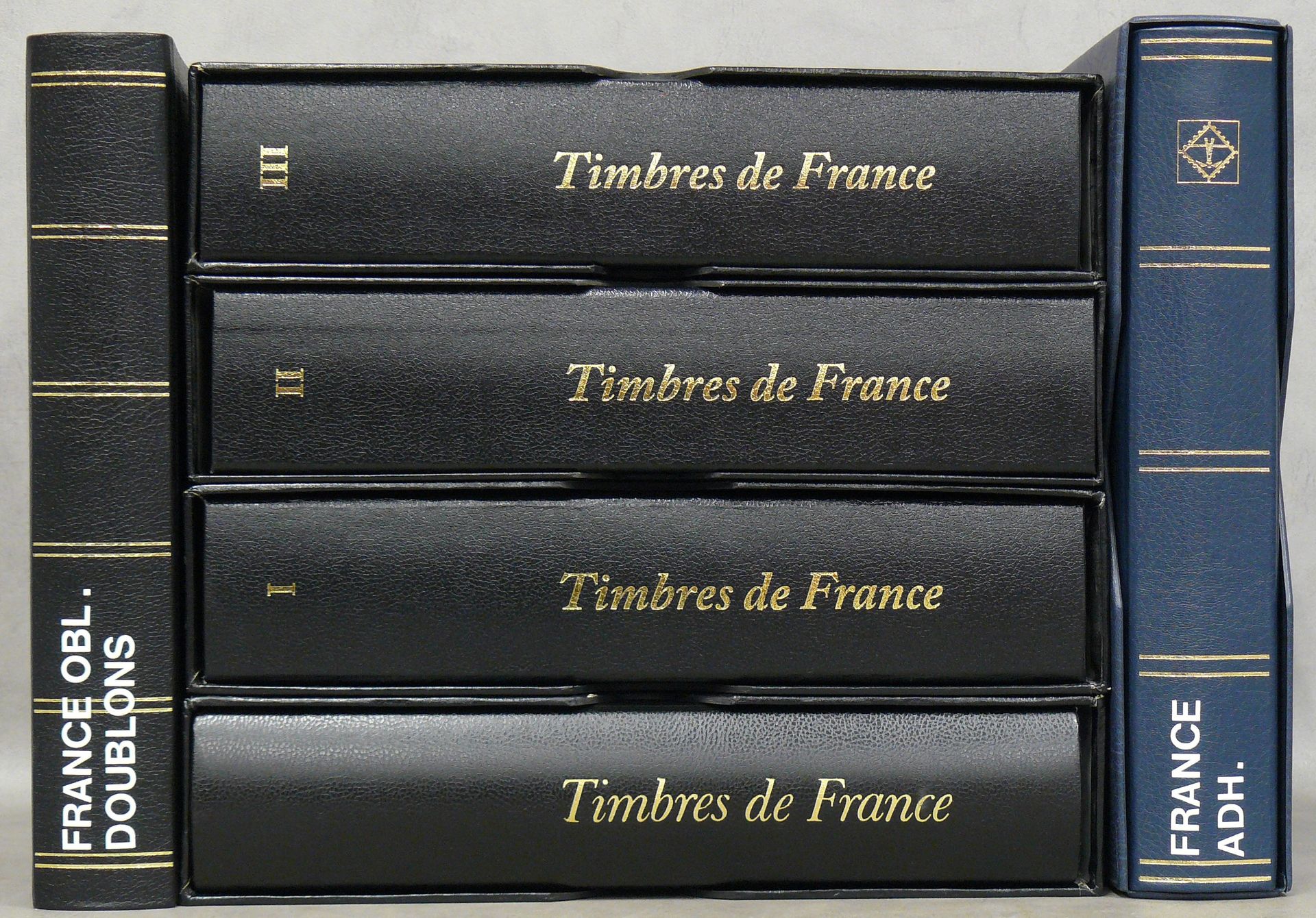Null a set of six binders of semi-modern and modern cancelled stamps of France