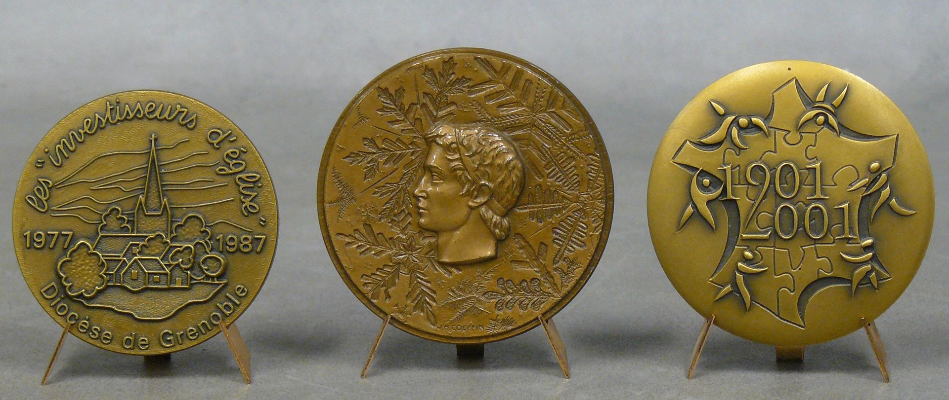 Null Dauphiné - a set of 3 medals (Grenoble and Allevard) in bronze - TTB
