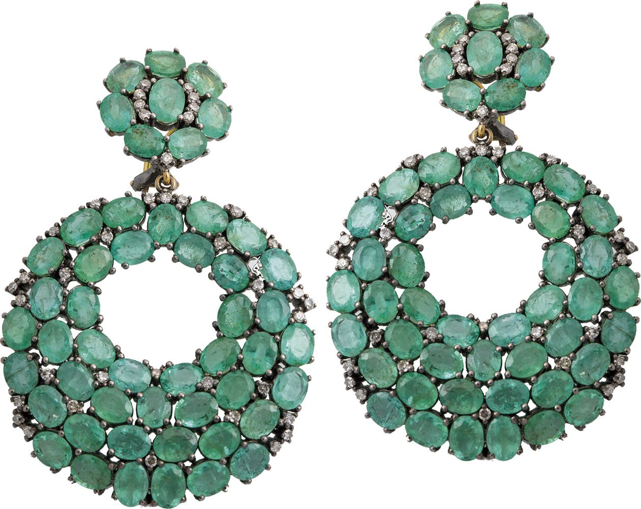 Aparte Smaragd-Chandeliers mit Diamanten Chaîne d'émeraude avec diamants Argent &hellip;