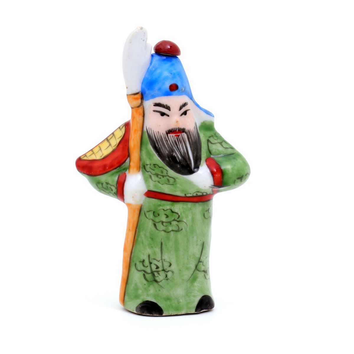 A SNUFF-BOTTLE A SNUFF-BOTTLE Shaped like a warrior, polychrome Chinese porcelai&hellip;