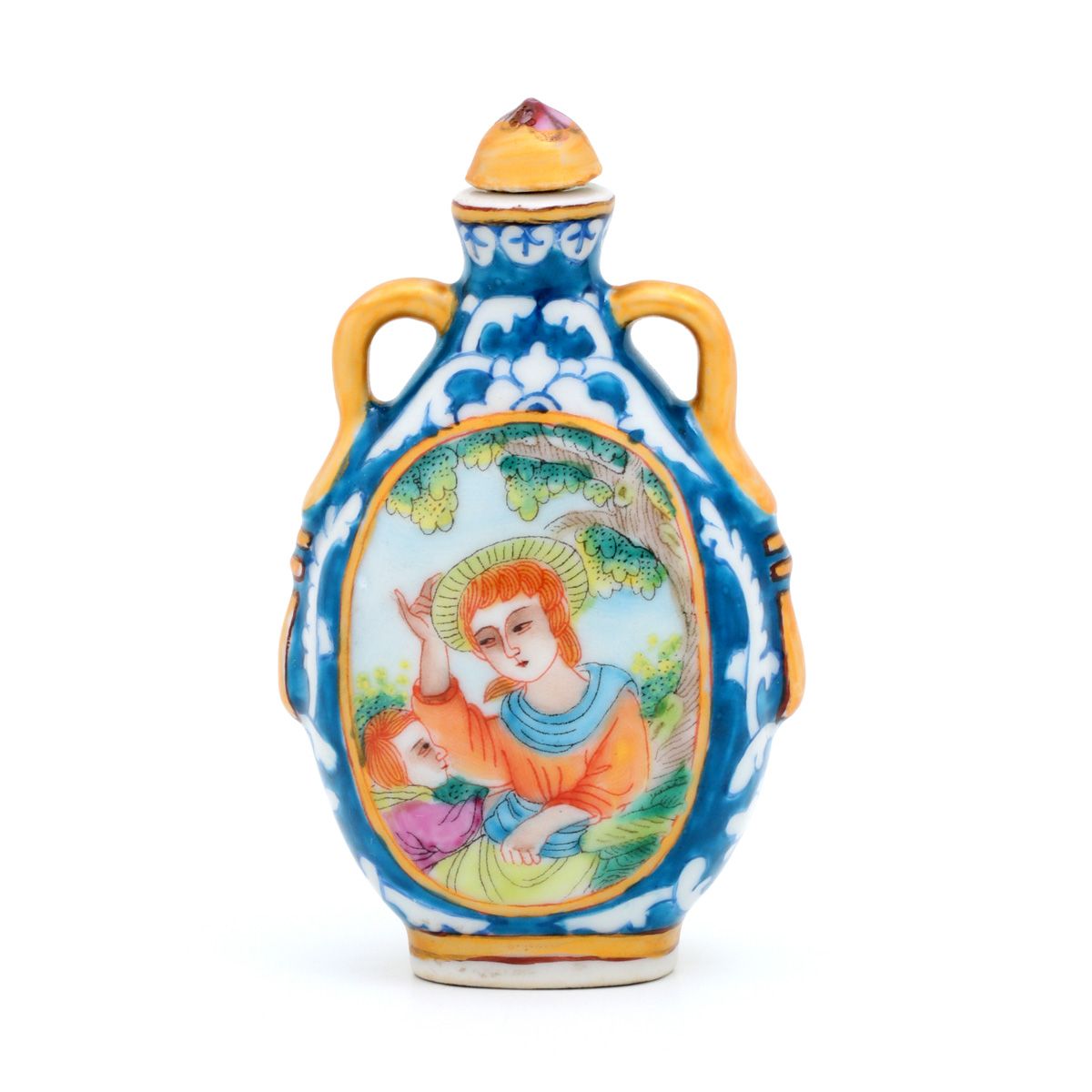 A SNUFF-BOTTLE A SNUFF-BOTTLE Shaped like a bottle, with two handles, Chinese po&hellip;