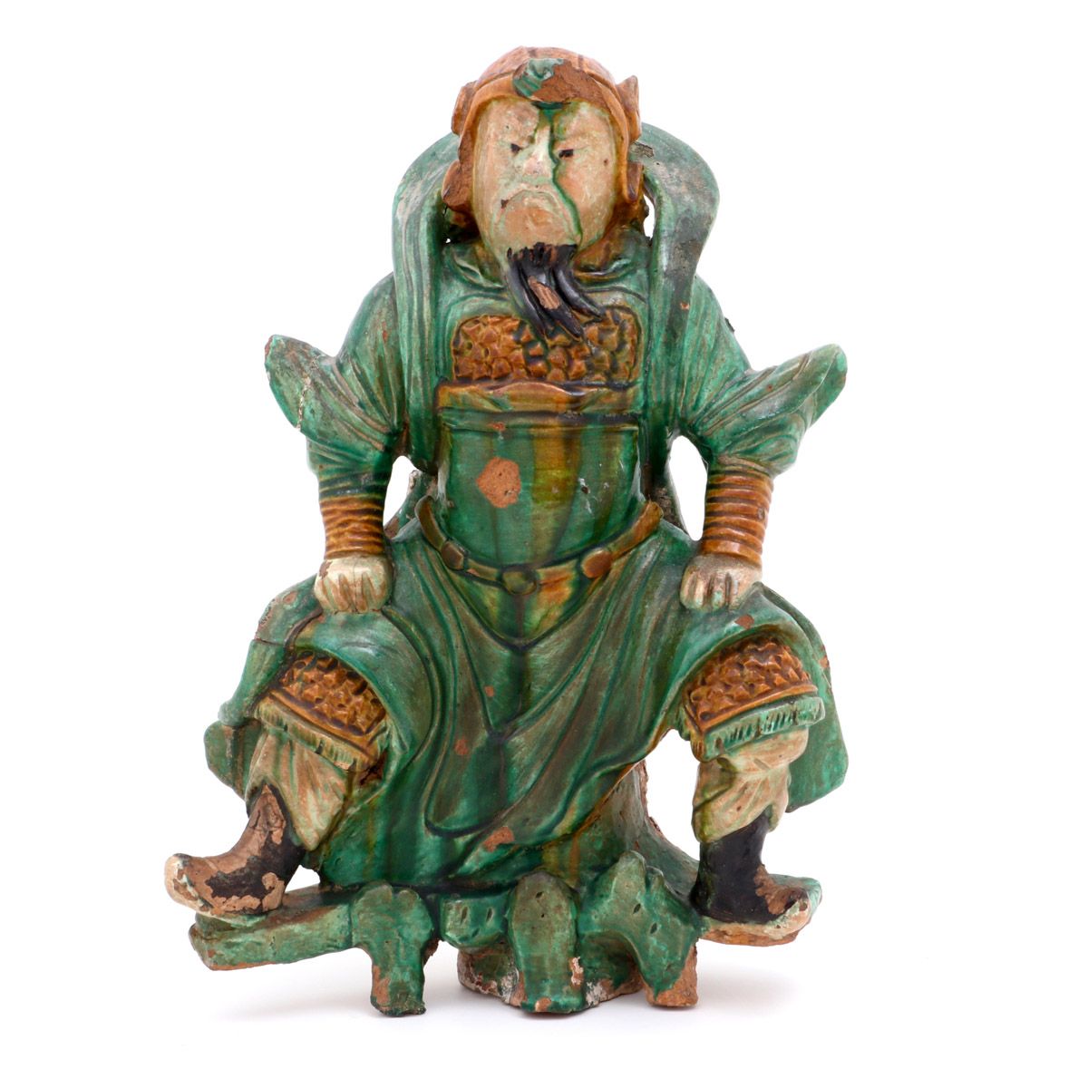 A WARRIOR A WARRIOR Chinese stoneware, glazed and polychrome decoration, Kangxi &hellip;